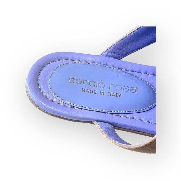 Sergio Rossi ❤︎︎ Heart Shaped Thong Leather Sandals ❤︎︎ Cornflower Blue ❤︎︎ 36 - Picture 3 of 16